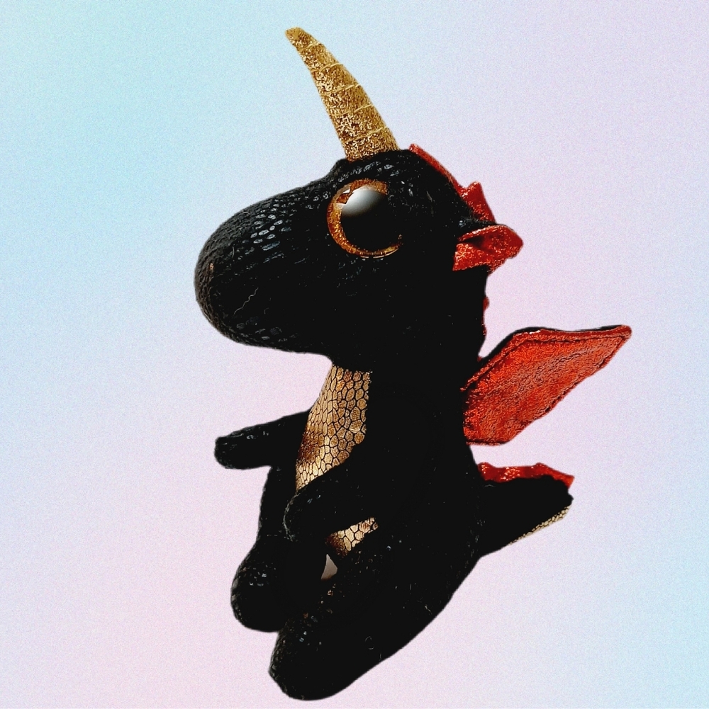 🍒4 for $20🍒 TY Beanie Babies Boos Grindal Black Dragon Plush Soft Kids Toy